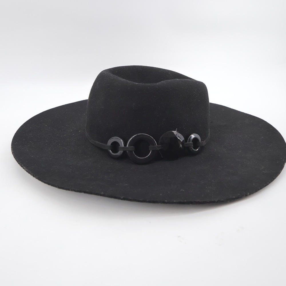 Scala Pronto Wool Wide Brim Fedora Black Women OS